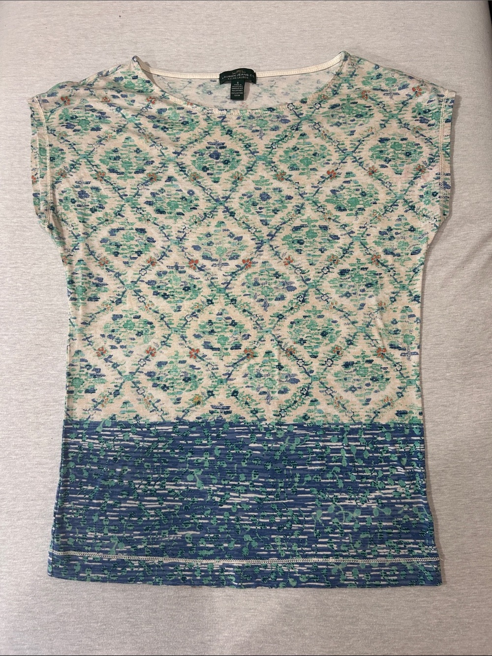 Lauren Ralph Lauren & Blue Patterned Women’s Top Sz S